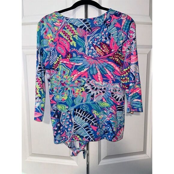Lilly Pulitzer Women's Floral Robyn Top xs Multicolor 3/4 Sleeve Blouse - Picture 6 of 7